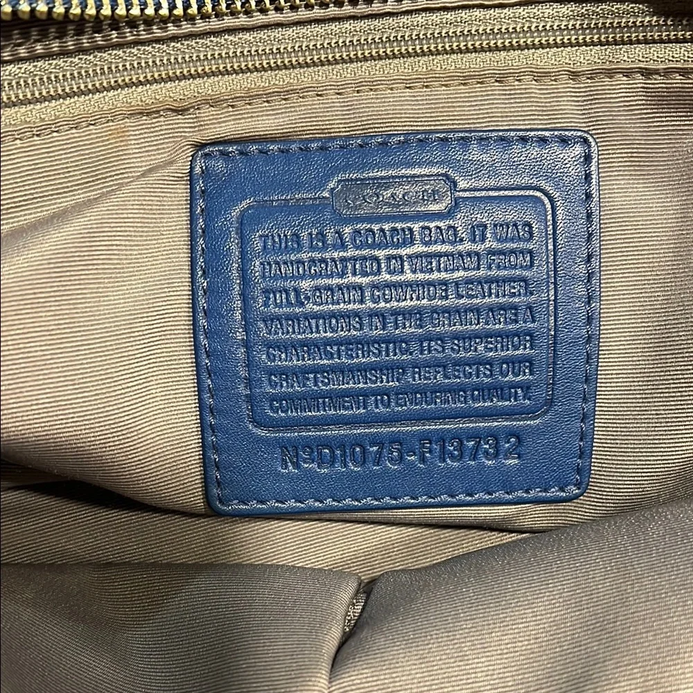 Coach Blue Leather Tote Bag - Picture 6 of 10